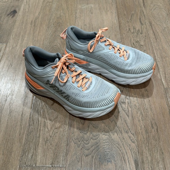 EUC HOKA ONEONE W BONDI 7 SIZE 8 Harbor Mist/Sharkskin - Picture 2 of 8